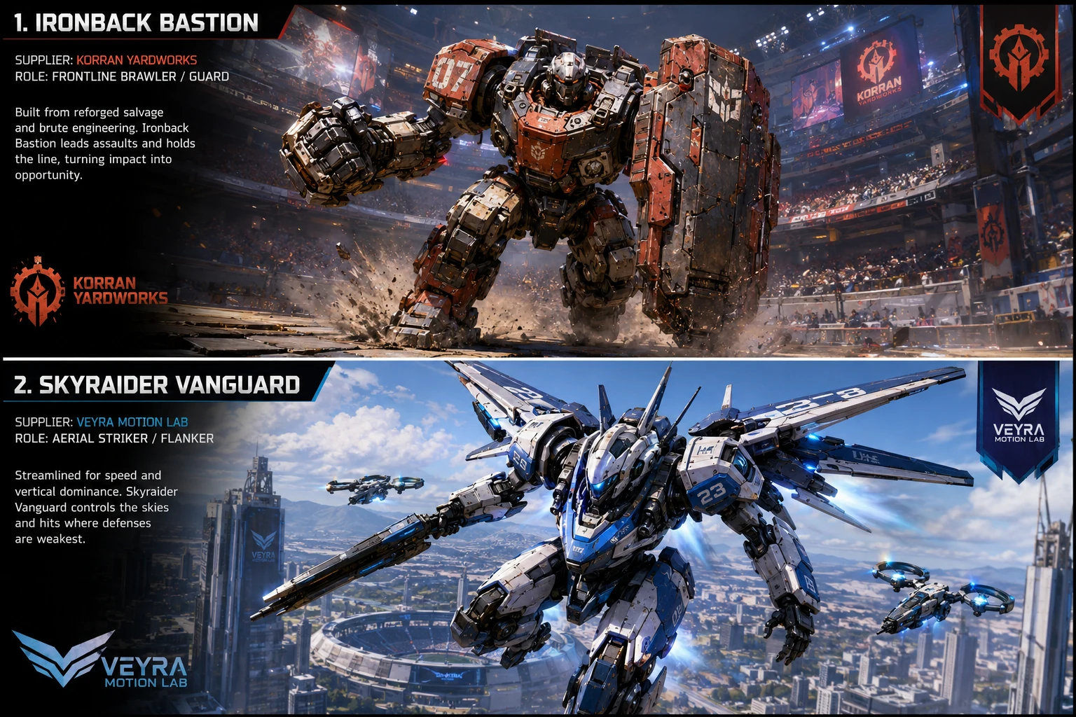 AFB Ironback Bastion and Skyraider Vanguard showcase