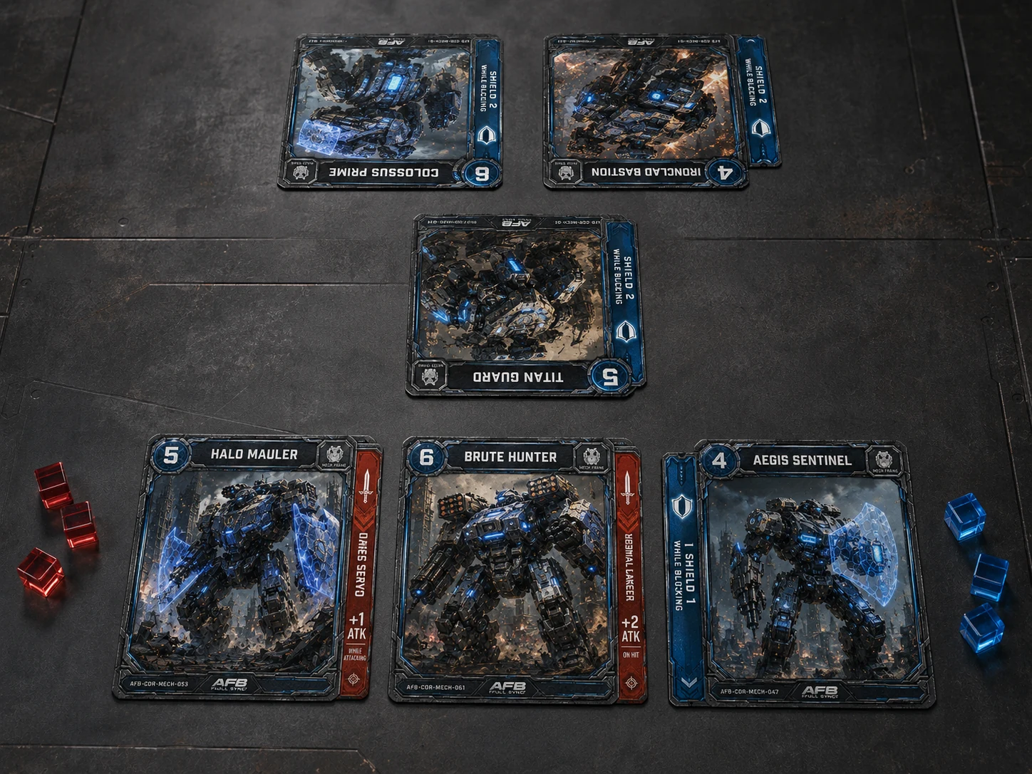 AFB energy and token component mockup